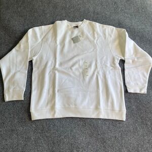 Cheetah Mens White Crewneck Sweatshirt Long Sleeve Pullover Size L NWT Stains